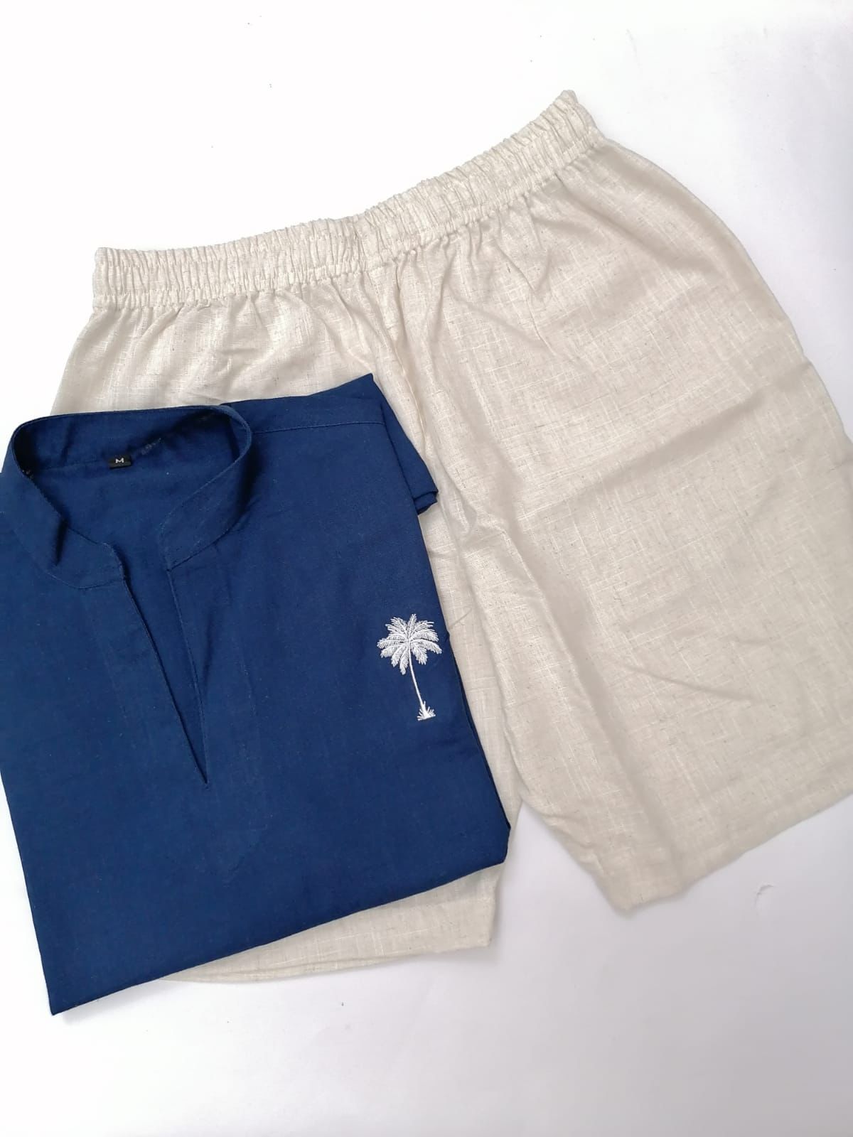 ( Linen ) tshirt short sleeve & short