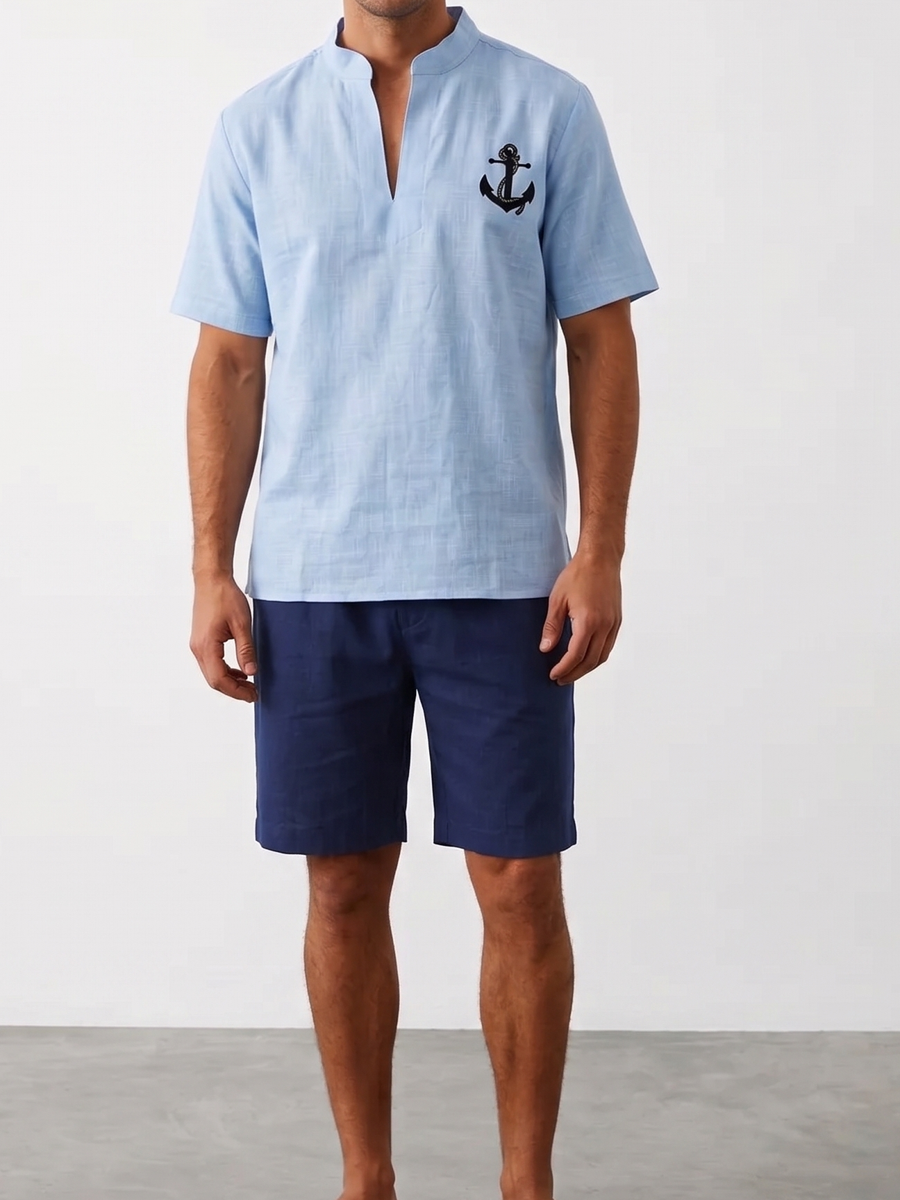 ( Linen ) tshirt short sleeve & short