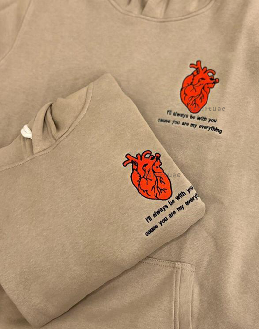 Red heart , Embroidered design